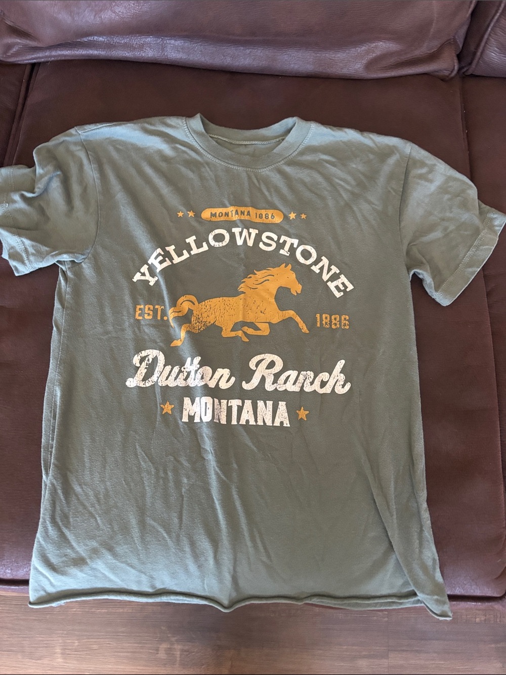 Yellowstone Dutton Ranch Montana Graphic Tee - Olive